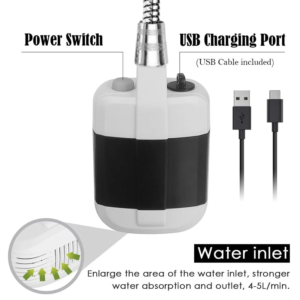 🚿 Stay Fresh Outdoors✨ Portable Camping Shower with Adjustable Flow – For Easy & Convenient Outdoor Cleaning!