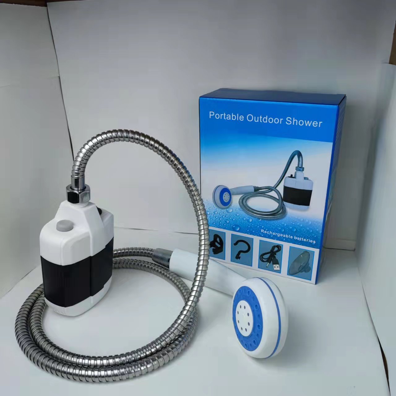 🚿 Stay Fresh Outdoors✨ Portable Camping Shower with Adjustable Flow – For Easy & Convenient Outdoor Cleaning!
